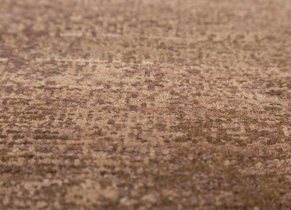 afterglow by kavi beige and brown wool and bamboo silk hand knotted Rug - CloseUp
