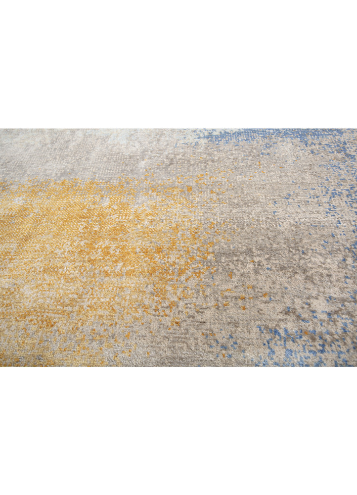 afterglow by kavi blue wool and bamboo silk hand knotted Rug - CloseUp afterglow by kavi blue wool and bamboo silk hand knotted Rug - CloseUp