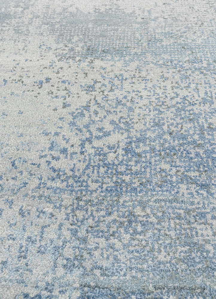 afterglow by kavi blue wool and bamboo silk hand knotted Rug - CloseUp afterglow by kavi blue wool and bamboo silk hand knotted Rug - CloseUp