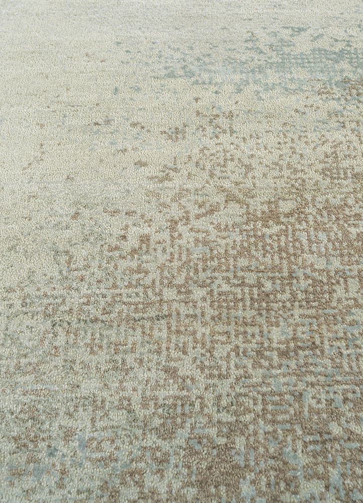 afterglow by kavi green wool and bamboo silk hand knotted Rug - CloseUp afterglow by kavi green wool and bamboo silk hand knotted Rug - CloseUp