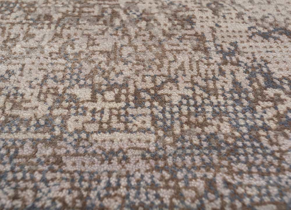 afterglow by kavi grey and black wool and bamboo silk hand knotted Rug - CloseUp