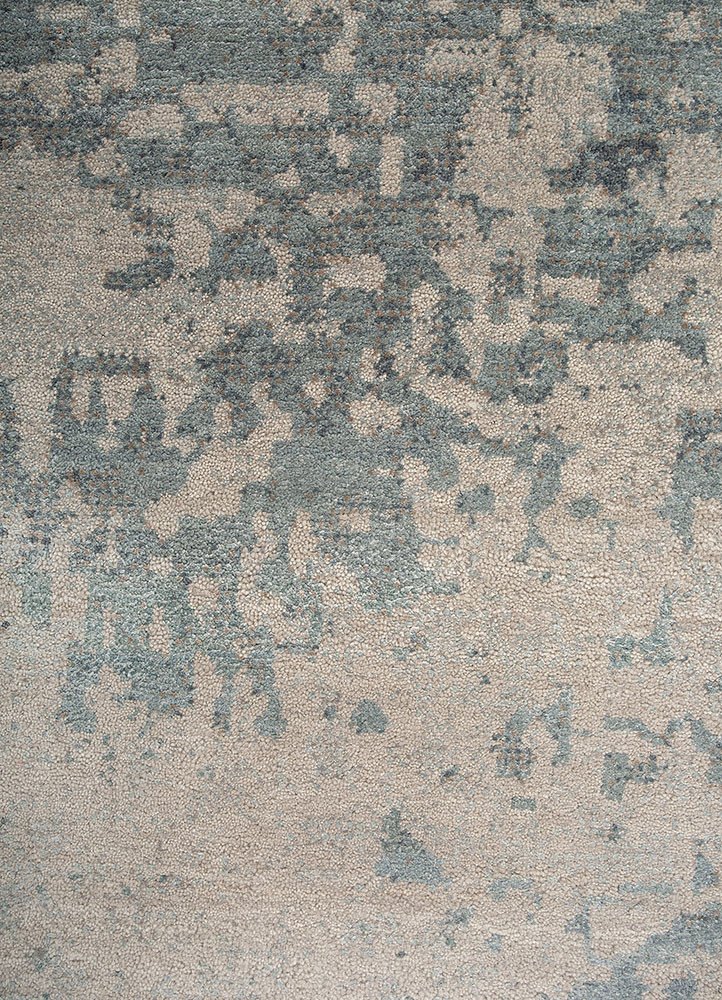 afterglow by kavi blue wool and bamboo silk hand knotted Rug - CloseUp afterglow by kavi blue wool and bamboo silk hand knotted Rug - CloseUp