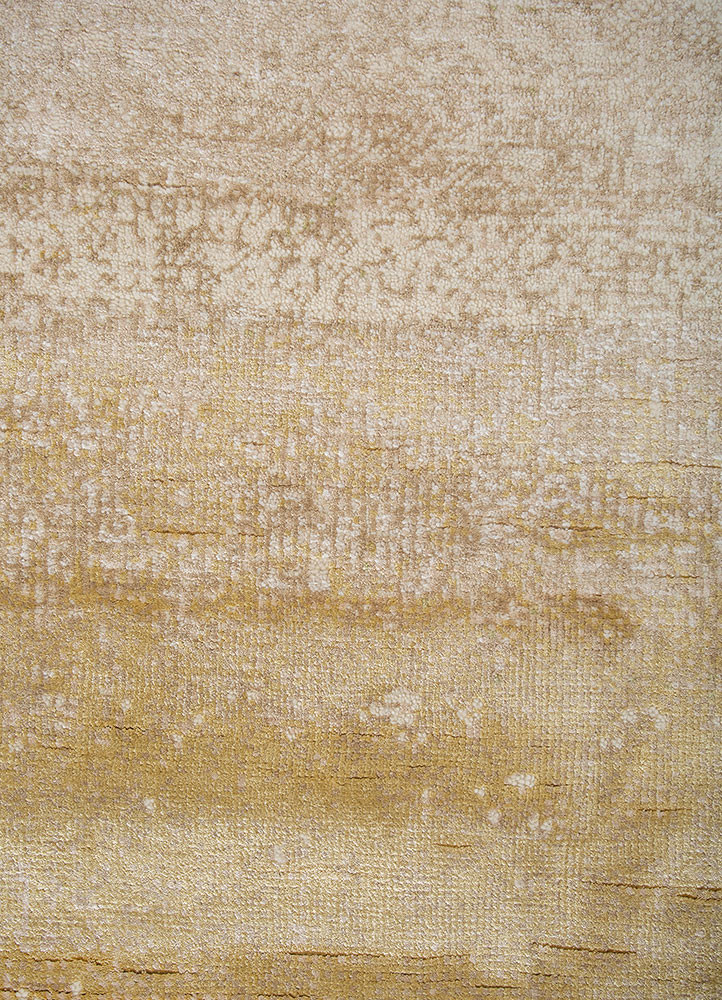 afterglow by kavi green wool and bamboo silk hand knotted Rug - CloseUp