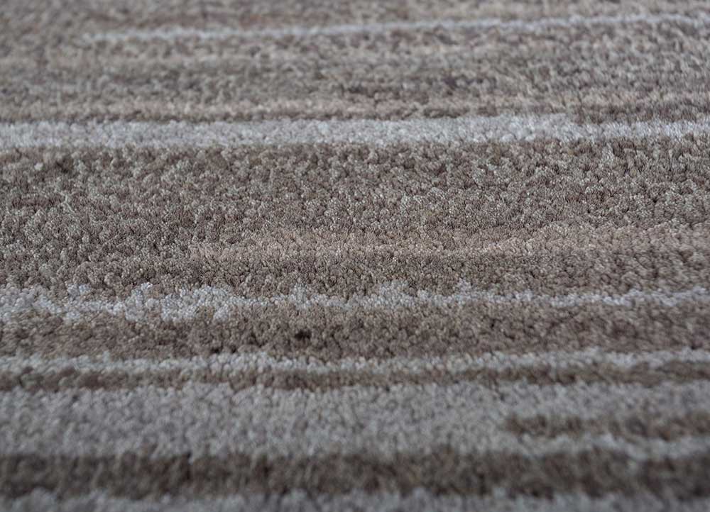 afterglow by kavi beige and brown wool and bamboo silk hand knotted Rug - CloseUp