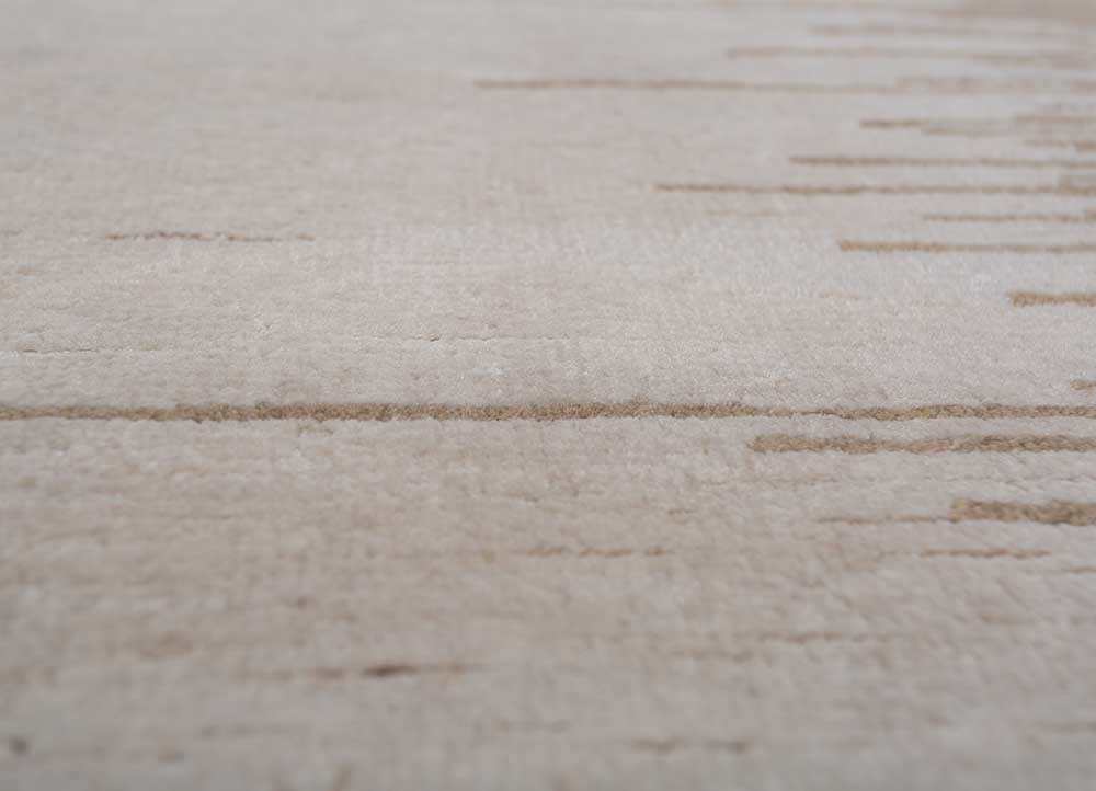 afterglow by kavi ivory wool and bamboo silk hand knotted Rug - CloseUp