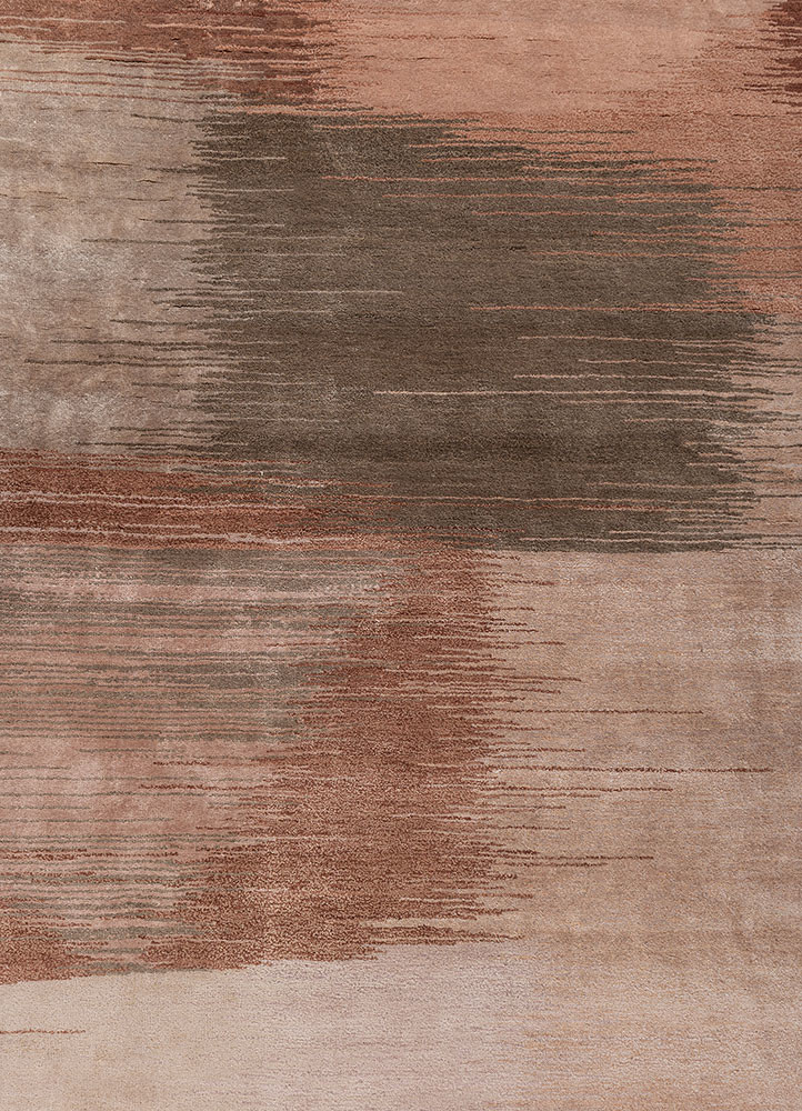 afterglow by kavi red and orange wool and bamboo silk hand knotted Rug - CloseUp afterglow by kavi red and orange wool and bamboo silk hand knotted Rug - CloseUp