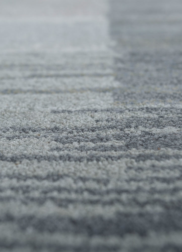 afterglow by kavi blue wool and bamboo silk hand knotted Rug - CloseUp afterglow by kavi blue wool and bamboo silk hand knotted Rug - CloseUp