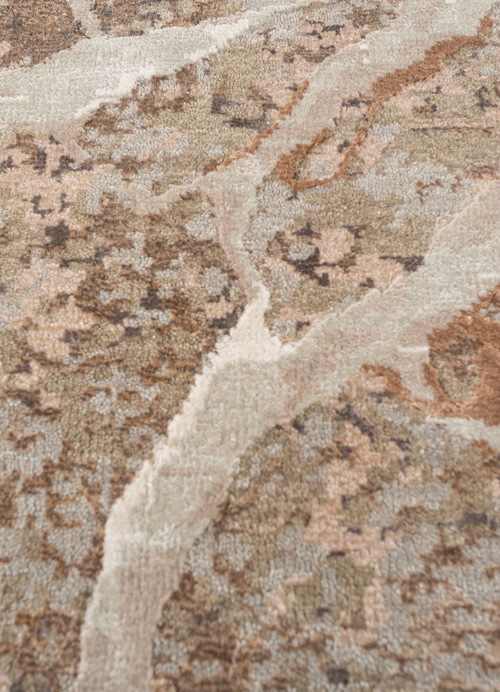urban pause by kavi pink and purple wool and bamboo silk hand knotted Rug - CloseUp urban pause by kavi pink and purple wool and bamboo silk hand knotted Rug - CloseUp