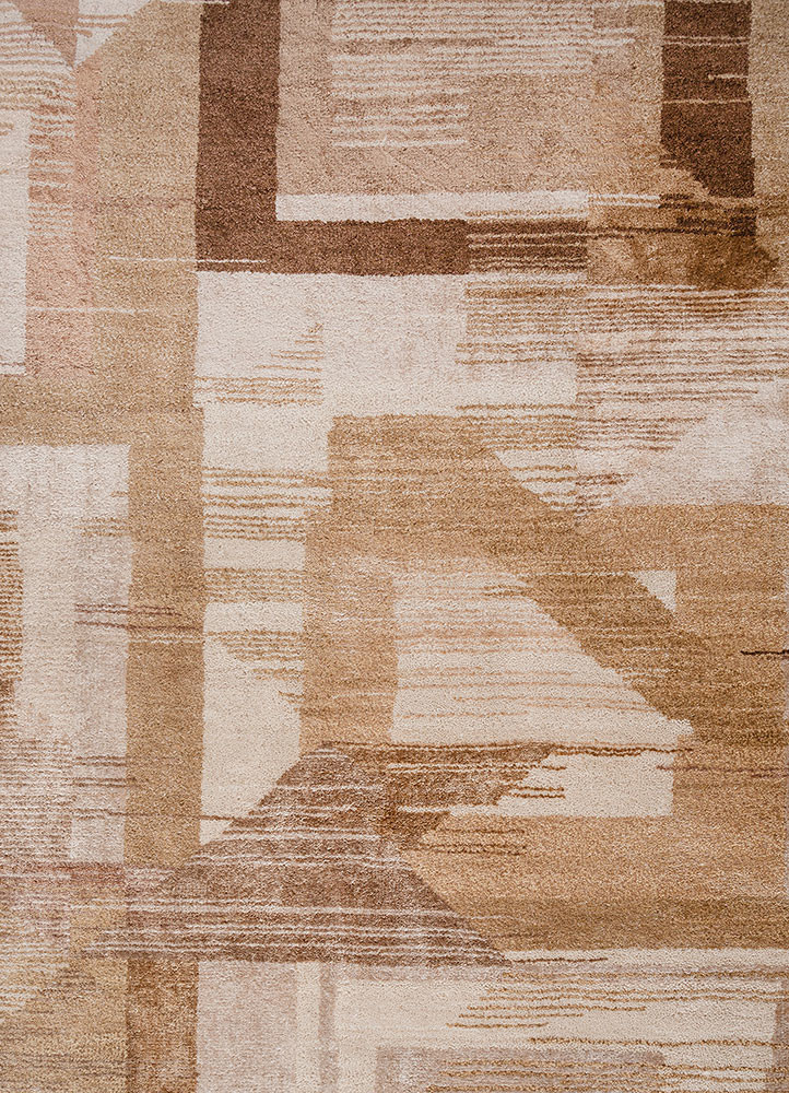 afterglow by kavi ivory wool and bamboo silk hand knotted Rug - CloseUp