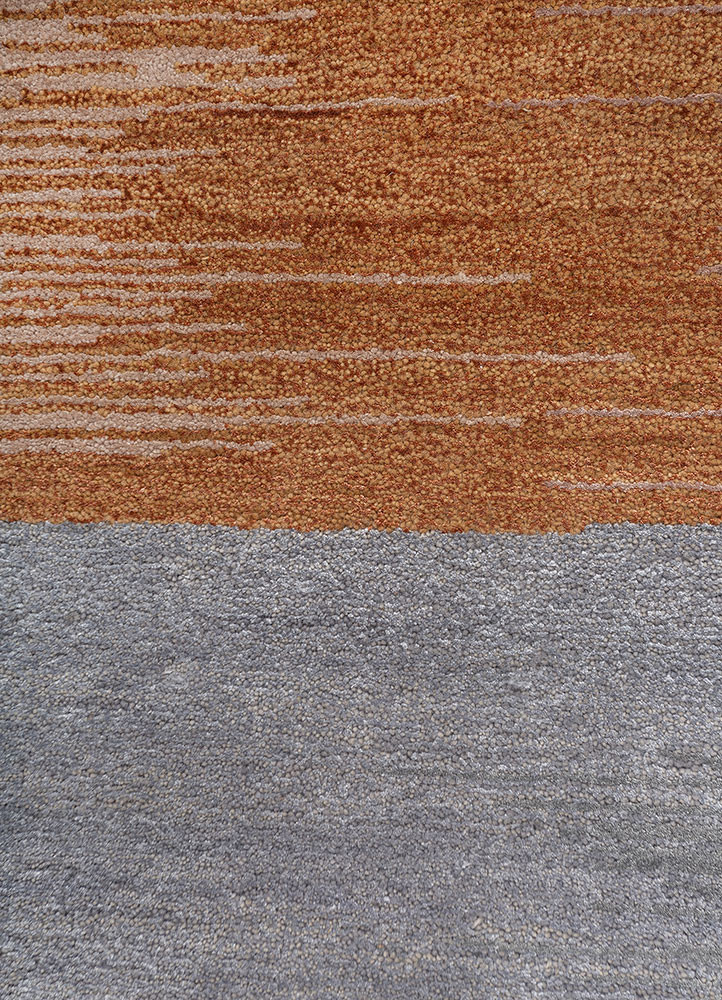 afterglow by kavi pink and purple wool and bamboo silk hand knotted Rug - CloseUp