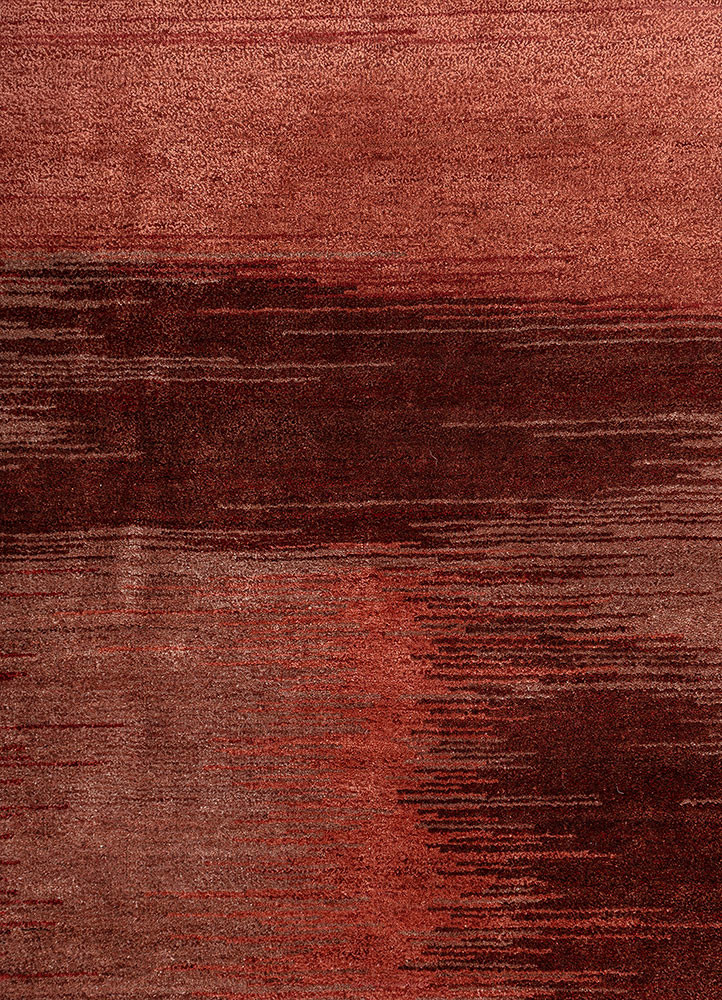 afterglow by kavi red and orange wool and bamboo silk hand knotted Rug - CloseUp afterglow by kavi red and orange wool and bamboo silk hand knotted Rug - CloseUp