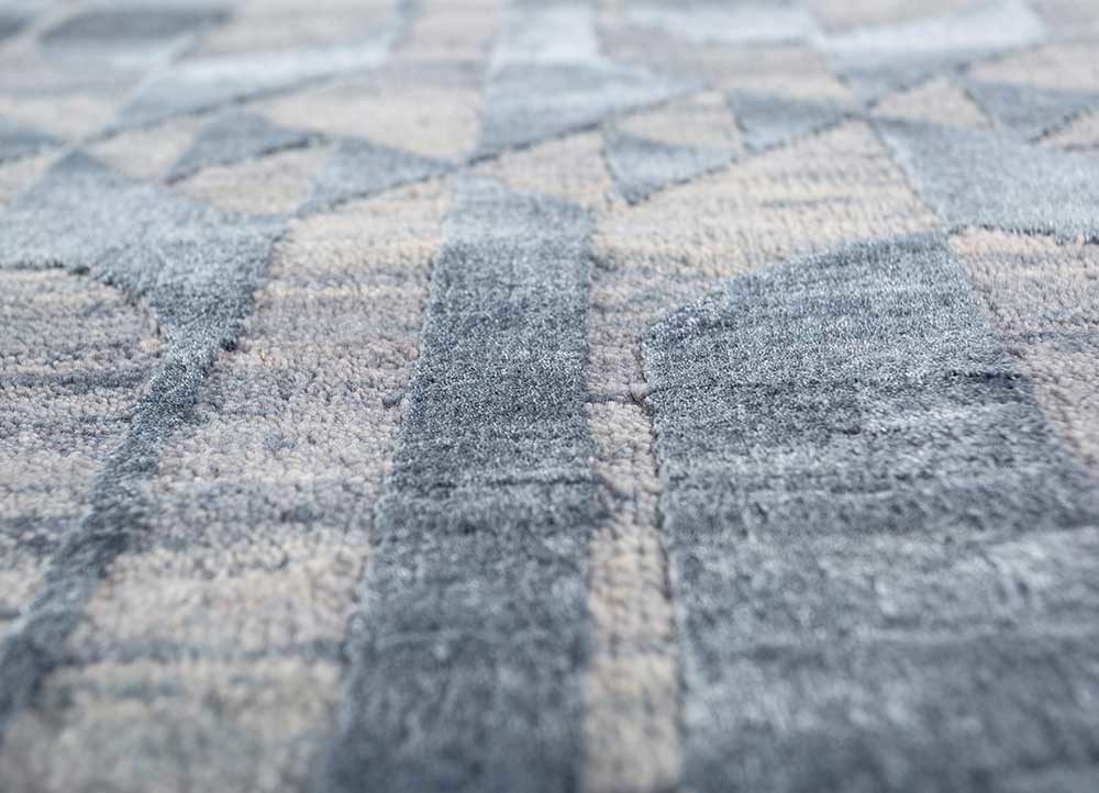 project error by kavi blue wool and bamboo silk hand knotted Rug - CloseUp project error by kavi blue wool and bamboo silk hand knotted Rug - CloseUp