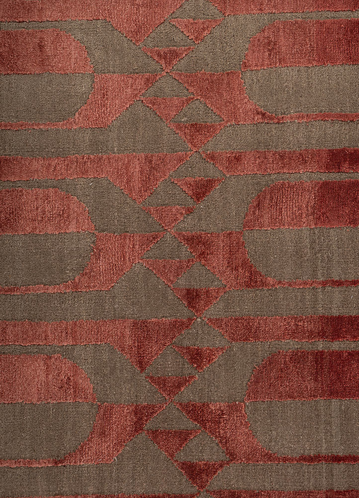 aakar by kavi beige and brown wool and bamboo silk hand knotted Rug - CloseUp aakar by kavi beige and brown wool and bamboo silk hand knotted Rug - CloseUp