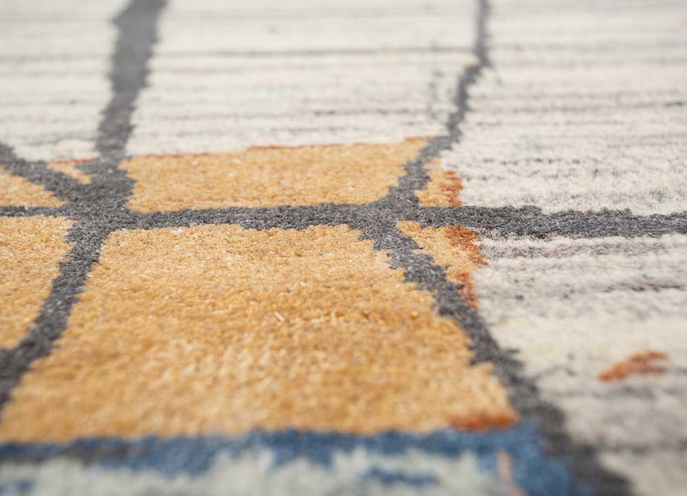 chaos theory by kavi ivory wool and bamboo silk hand knotted Rug - CloseUp chaos theory by kavi ivory wool and bamboo silk hand knotted Rug - CloseUp