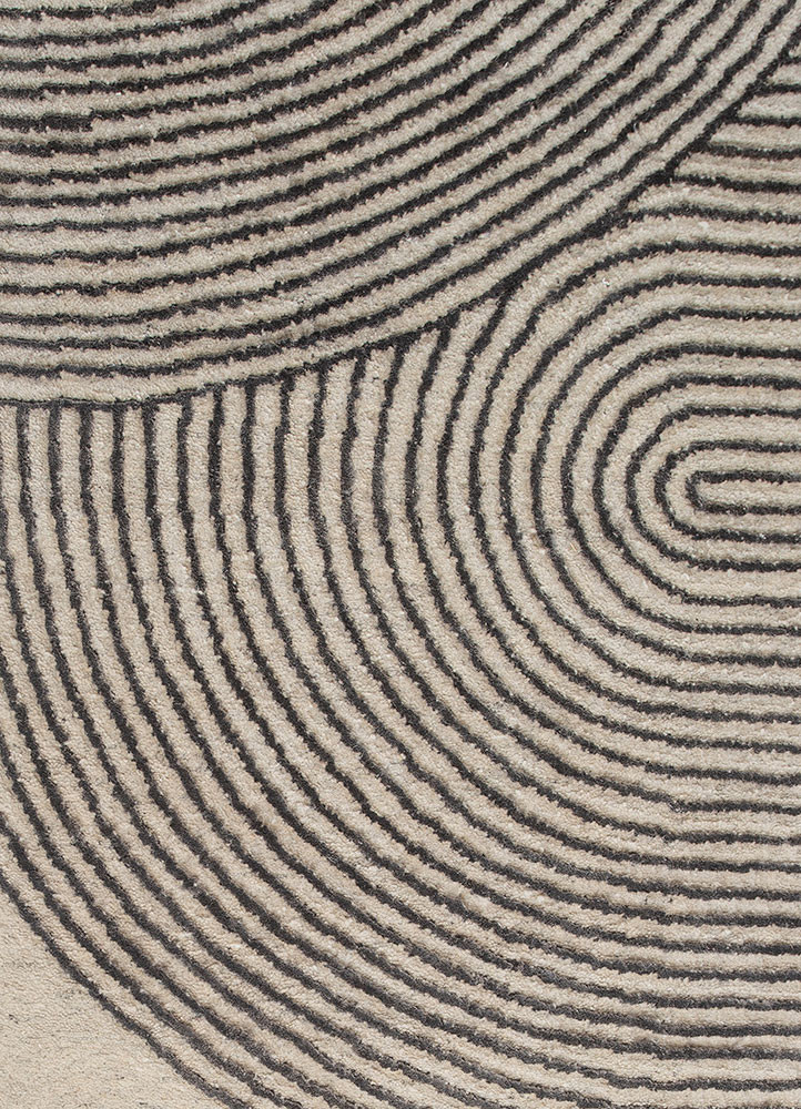 azalea ivory wool and bamboo silk hand knotted Rug - CloseUp