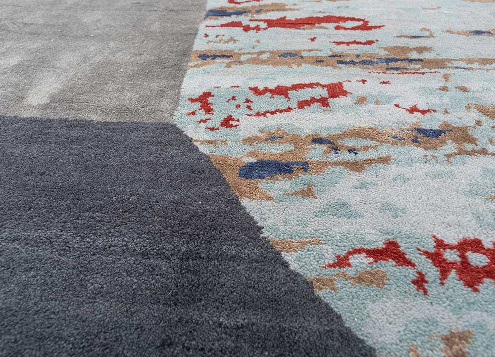 aakar by kavi ivory wool and bamboo silk hand knotted Rug - CloseUp aakar by kavi ivory wool and bamboo silk hand knotted Rug - CloseUp