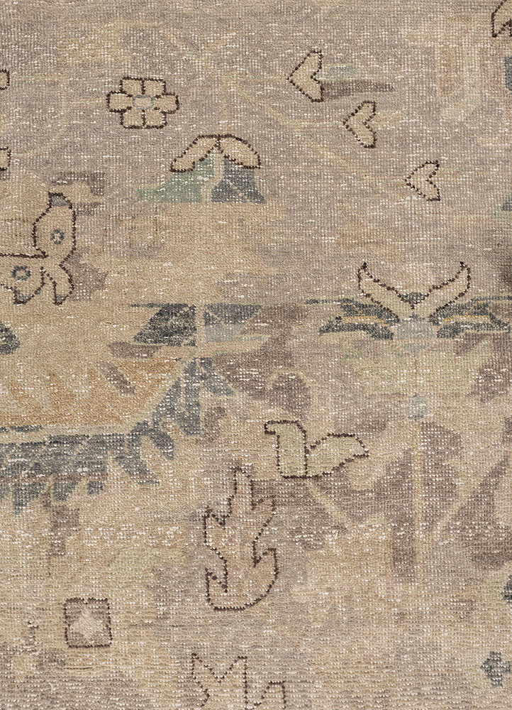 erbe ivory wool hand knotted Rug - CloseUp erbe ivory wool hand knotted Rug - CloseUp