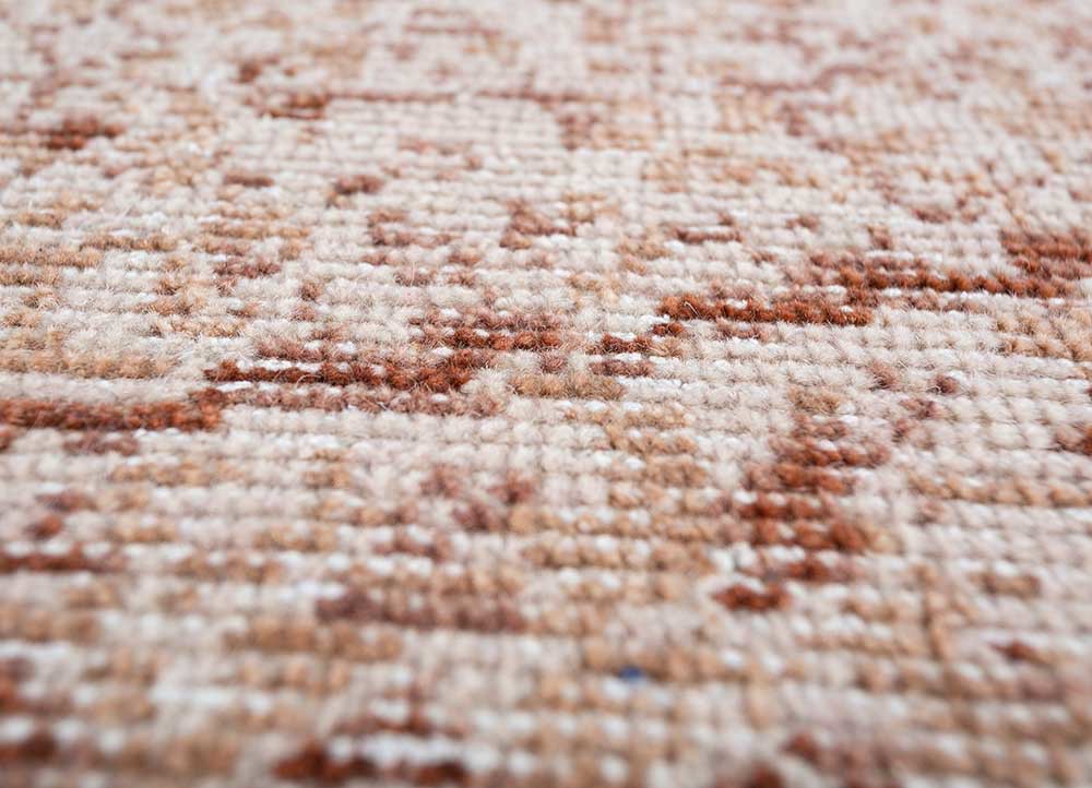 erbe red and orange wool hand knotted Rug - CloseUp