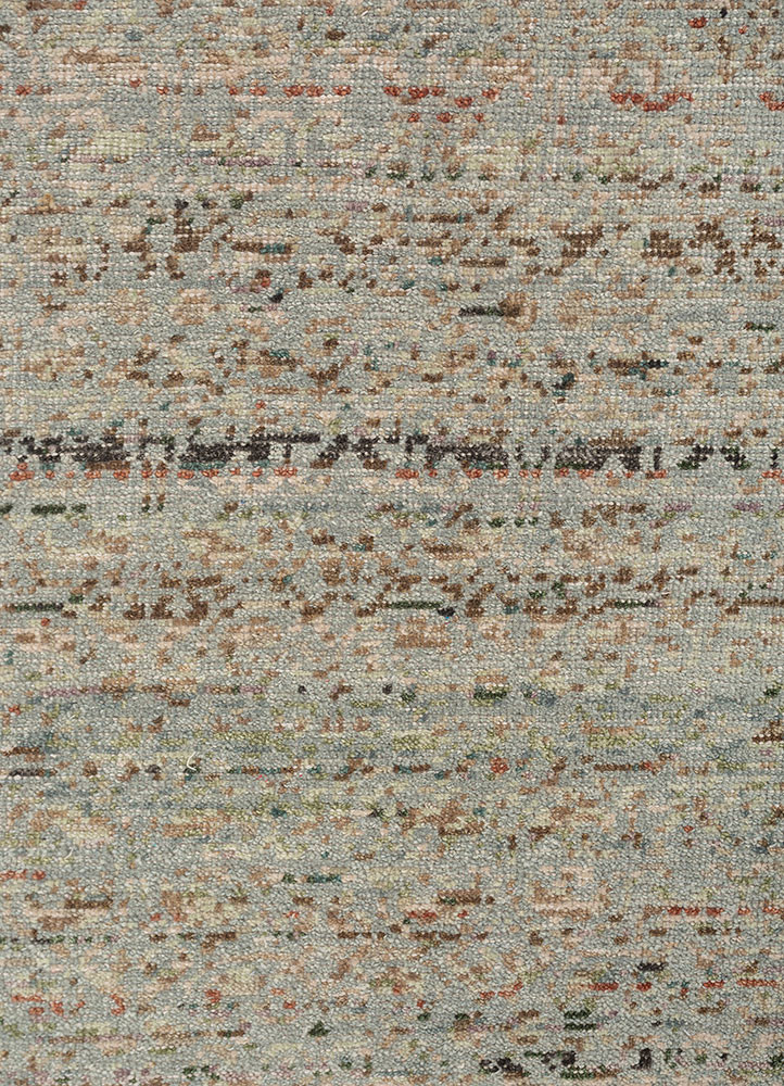 erbe green wool hand knotted Rug - CloseUp erbe green wool hand knotted Rug - CloseUp