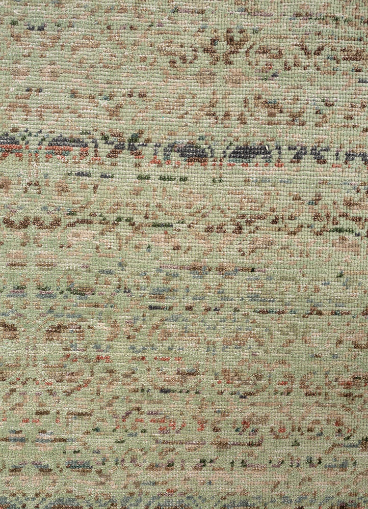 erbe blue wool hand knotted Rug - CloseUp erbe blue wool hand knotted Rug - CloseUp