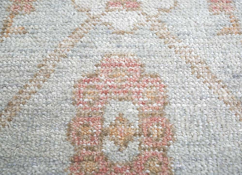 erbe blue wool hand knotted Rug - CloseUp