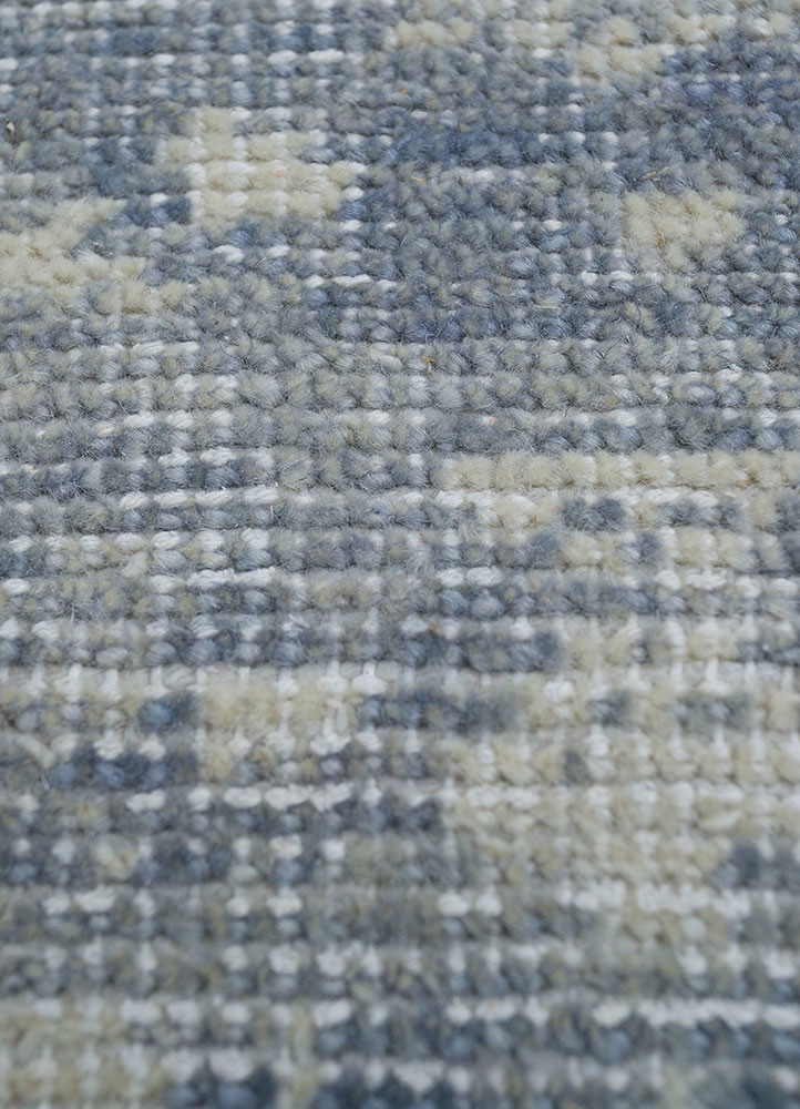 erbe blue wool hand knotted Rug - CloseUp erbe blue wool hand knotted Rug - CloseUp