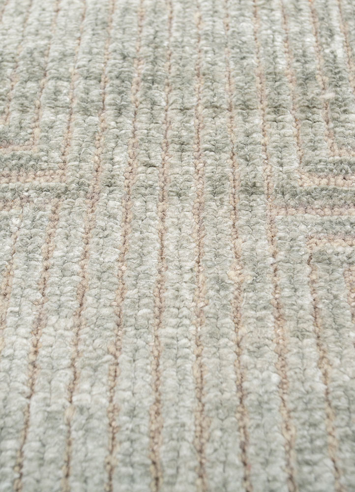 azalea blue wool and bamboo silk hand knotted Rug - CloseUp azalea blue wool and bamboo silk hand knotted Rug - CloseUp