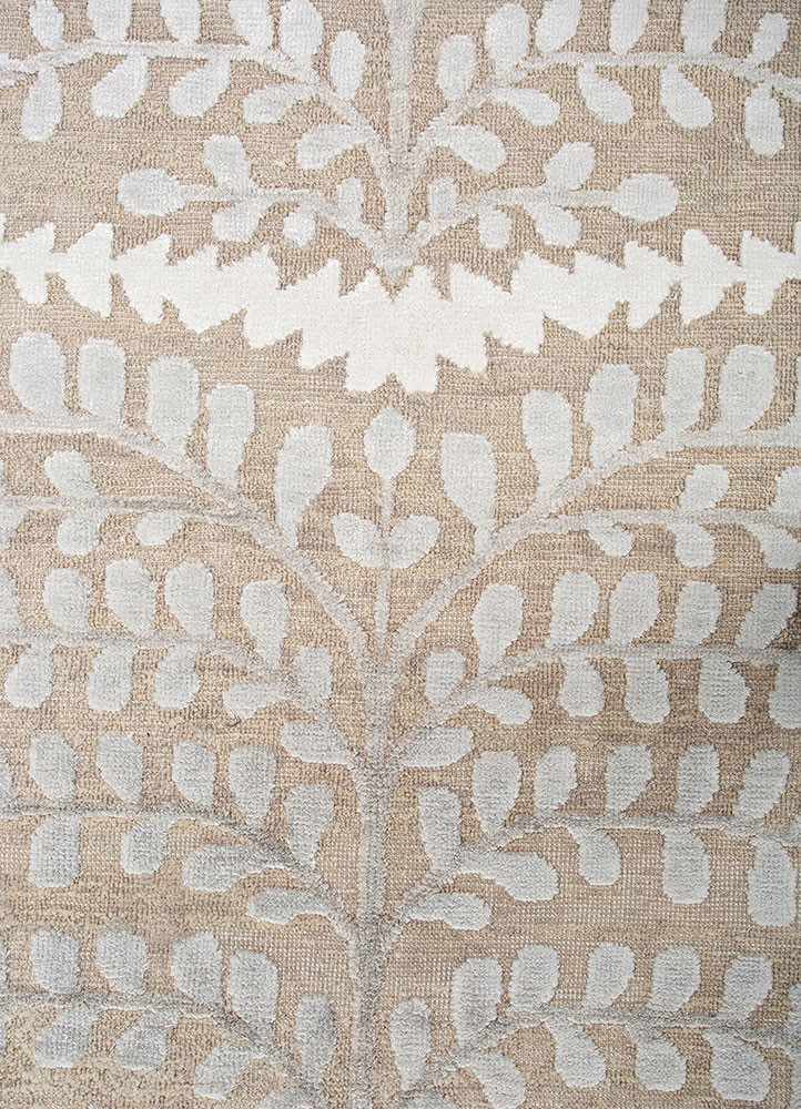 erbe grey and black wool and bamboo silk hand knotted Rug - CloseUp erbe grey and black wool and bamboo silk hand knotted Rug - CloseUp