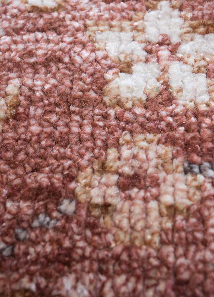 gulmarg red and orange silk hand knotted Rug - CloseUp gulmarg red and orange silk hand knotted Rug - CloseUp