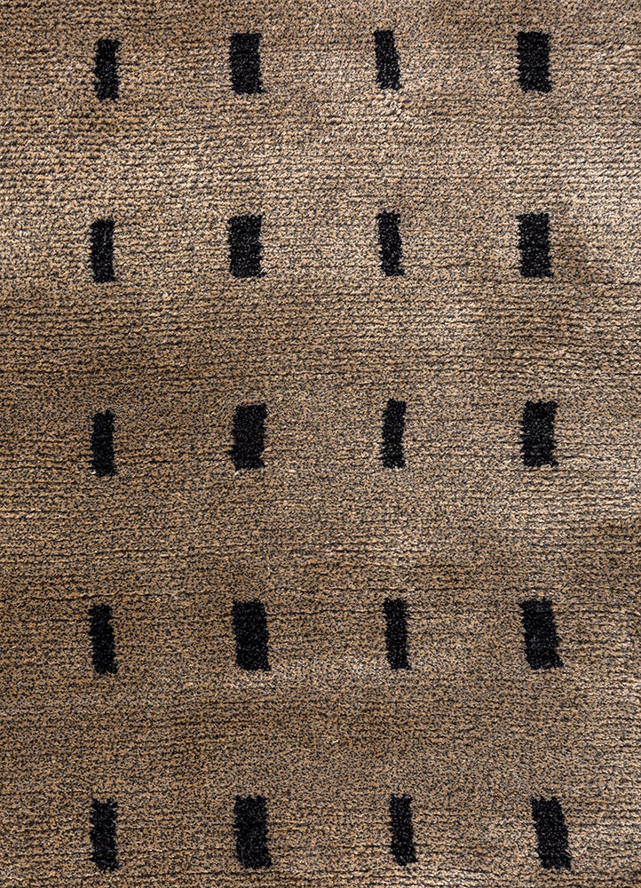 aprezo beige and brown acrylic hand loom Rug - CloseUp aprezo beige and brown acrylic hand loom Rug - CloseUp