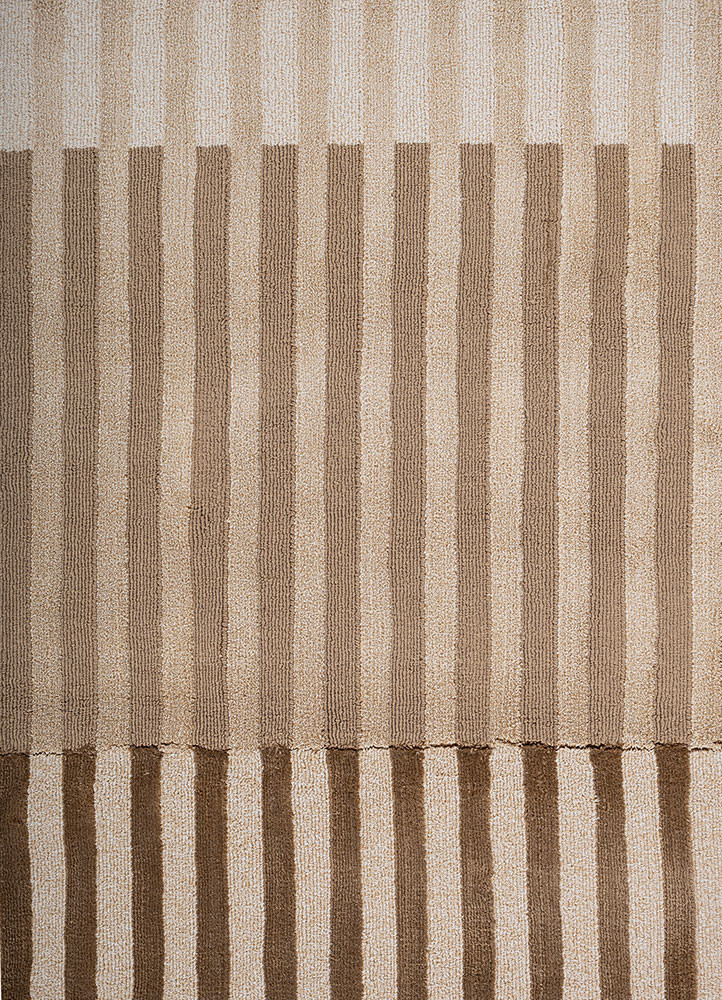 tesoro beige and brown acrylic hand loom Rug - CloseUp tesoro beige and brown acrylic hand loom Rug - CloseUp