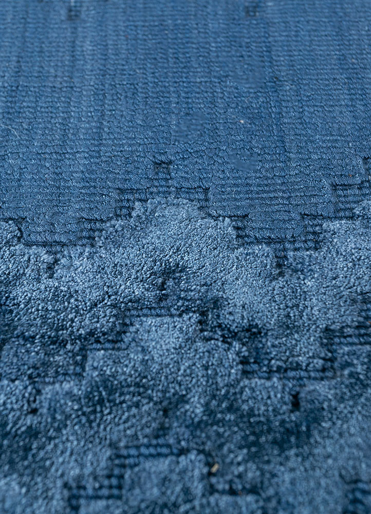 basis blue bamboo silk hand loom Rug - CloseUp basis blue bamboo silk hand loom Rug - CloseUp