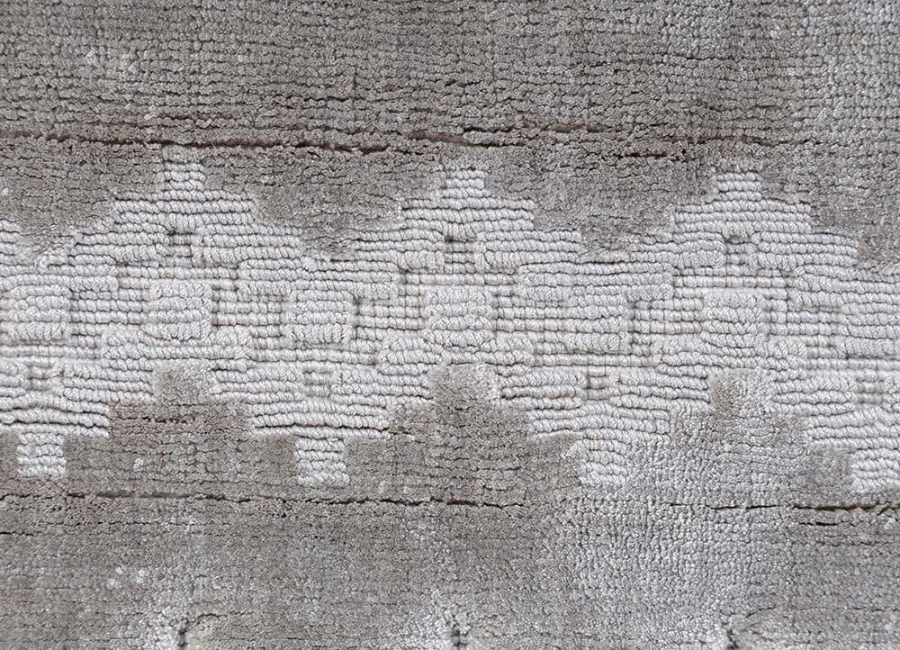 basis grey and black bamboo silk hand loom Rug - CloseUp basis grey and black bamboo silk hand loom Rug - CloseUp