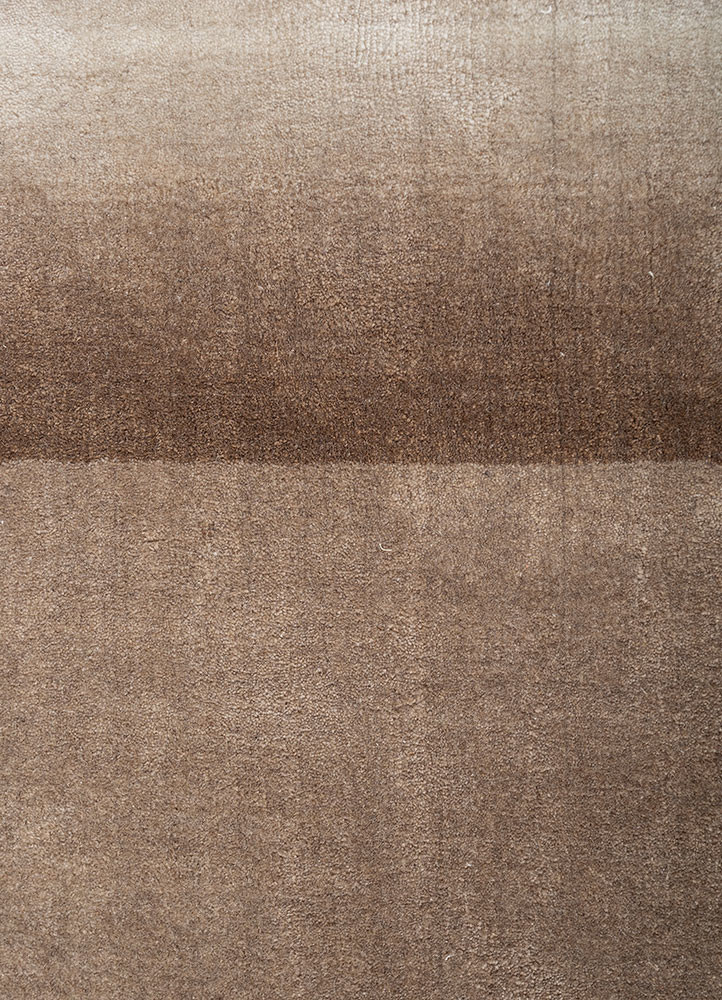 jean beige and brown nylon hand loom Rug - CloseUp