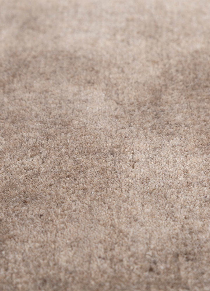 jean beige and brown nylon hand loom Rug - CloseUp