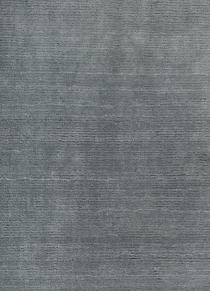 basis blue polyester hand loom Rug - CloseUp