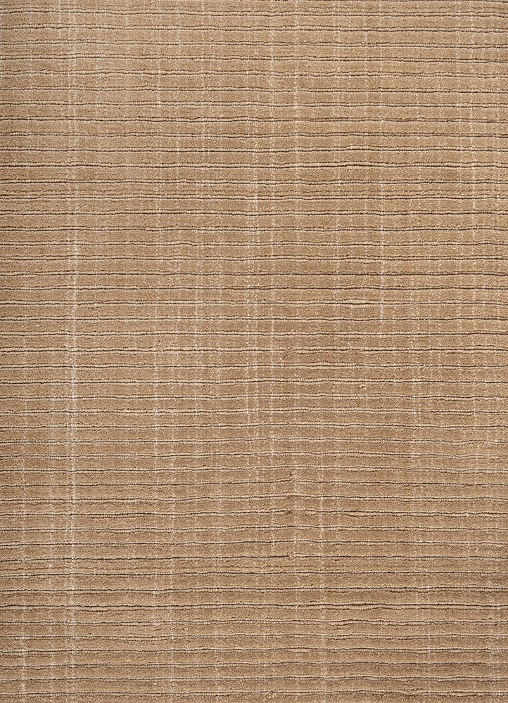 basis beige and brown polyester hand loom Rug - CloseUp