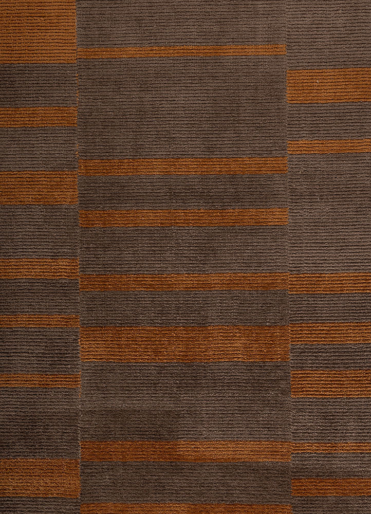 aprezo beige and brown polyester hand loom Rug - CloseUp aprezo beige and brown polyester hand loom Rug - CloseUp