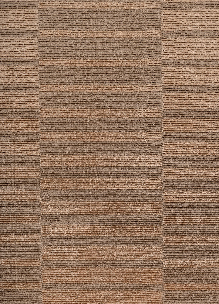 aprezo beige and brown polyester hand loom Rug - CloseUp aprezo beige and brown polyester hand loom Rug - CloseUp