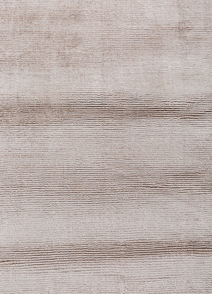 basis beige and brown viscose hand loom Rug - CloseUp