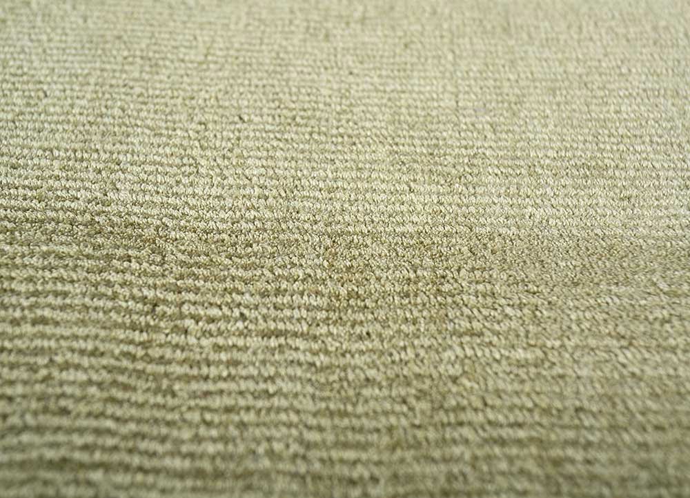 basis green viscose hand loom Rug - CloseUp