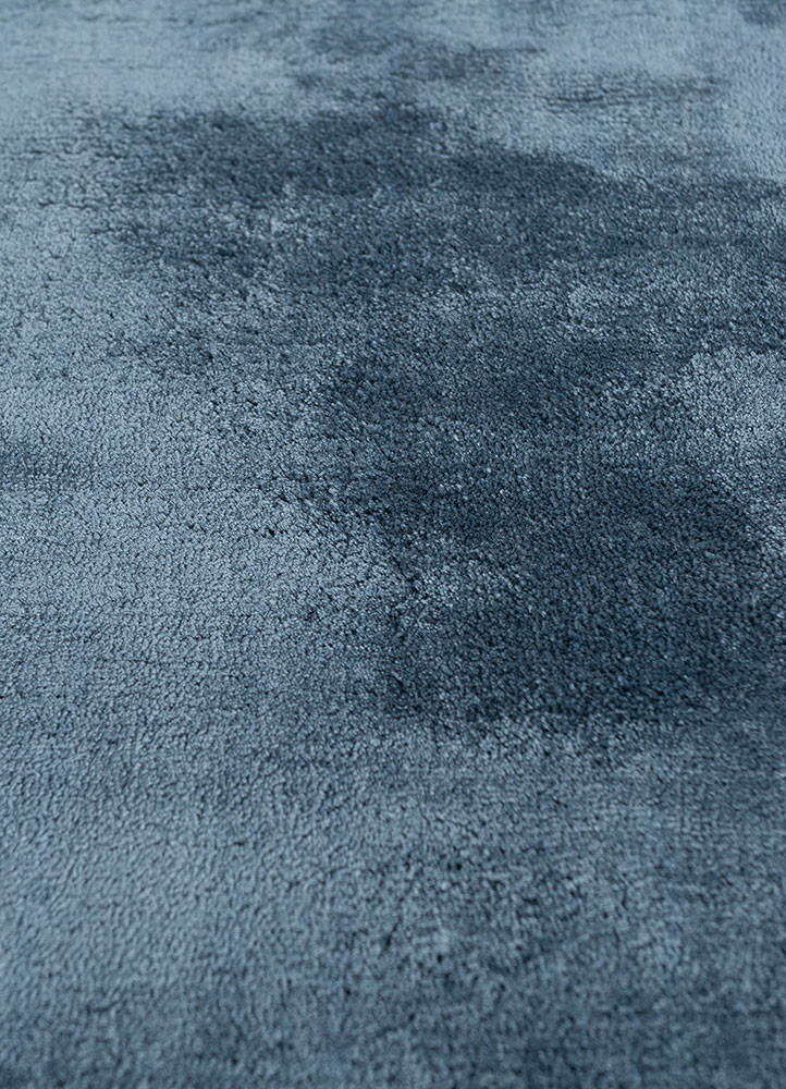 basis blue viscose hand loom Rug - CloseUp basis blue viscose hand loom Rug - CloseUp