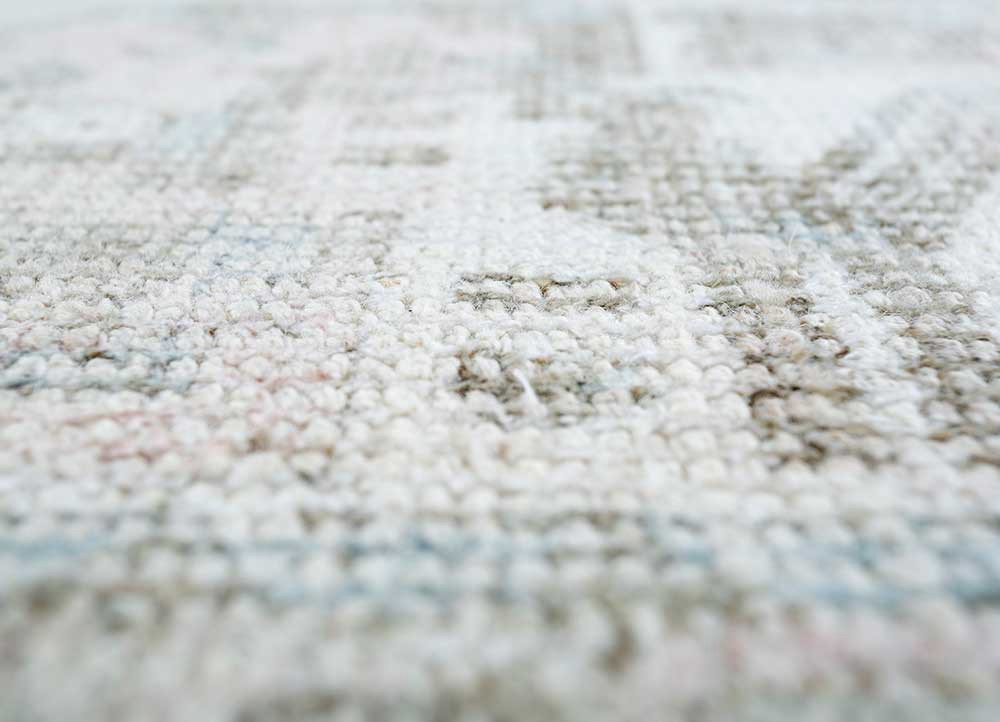 konstrukt ivory wool and bamboo silk hand loom Rug - CloseUp