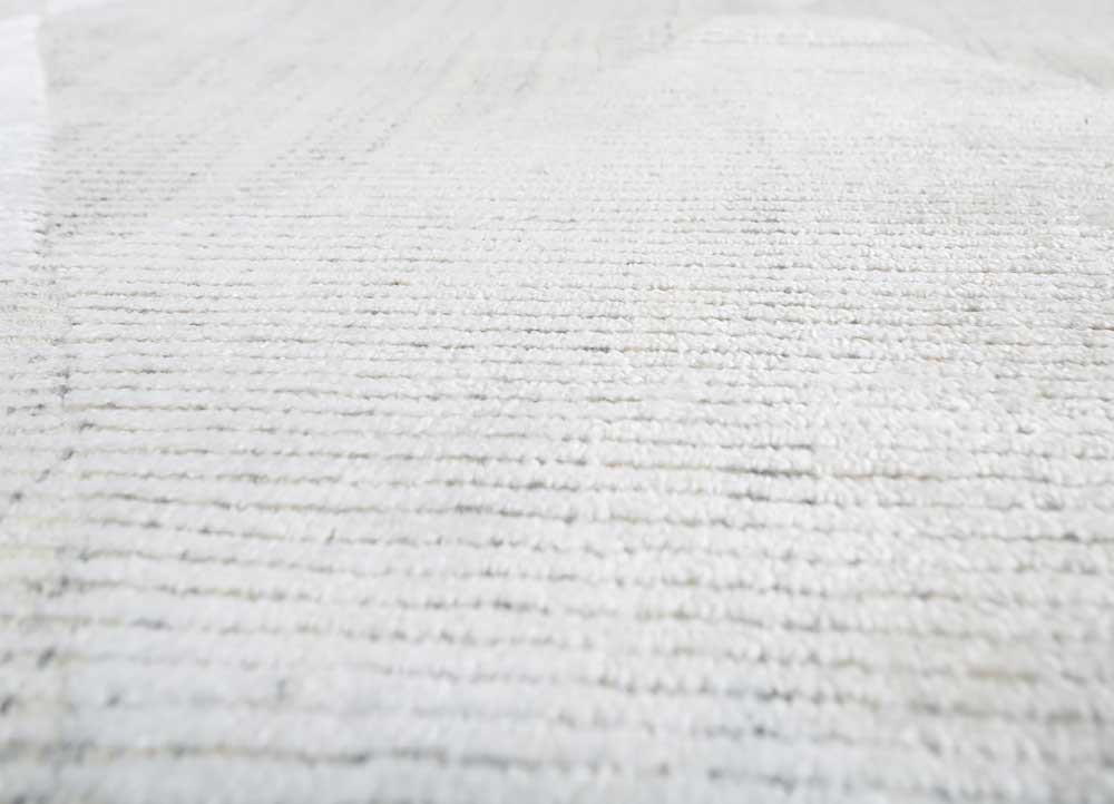konstrukt ivory wool and bamboo silk hand loom Rug - CloseUp