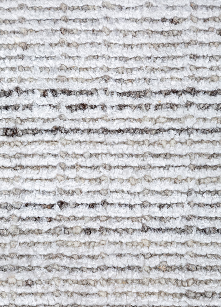 konstrukt ivory wool and bamboo silk hand loom Rug - CloseUp