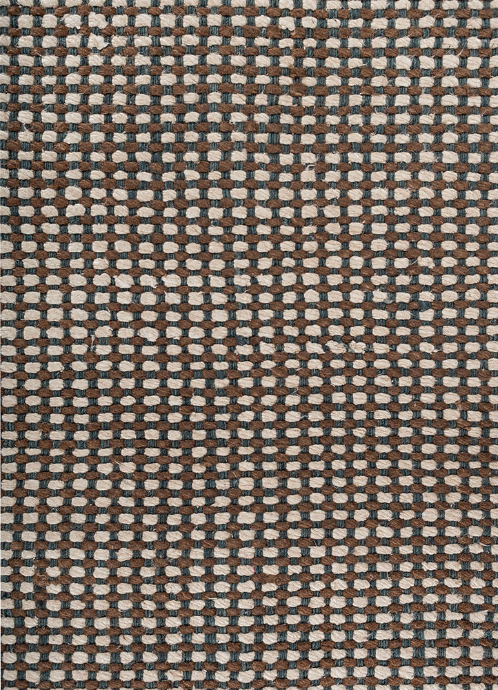 basis blue wool and bamboo silk hand loom Rug - CloseUp