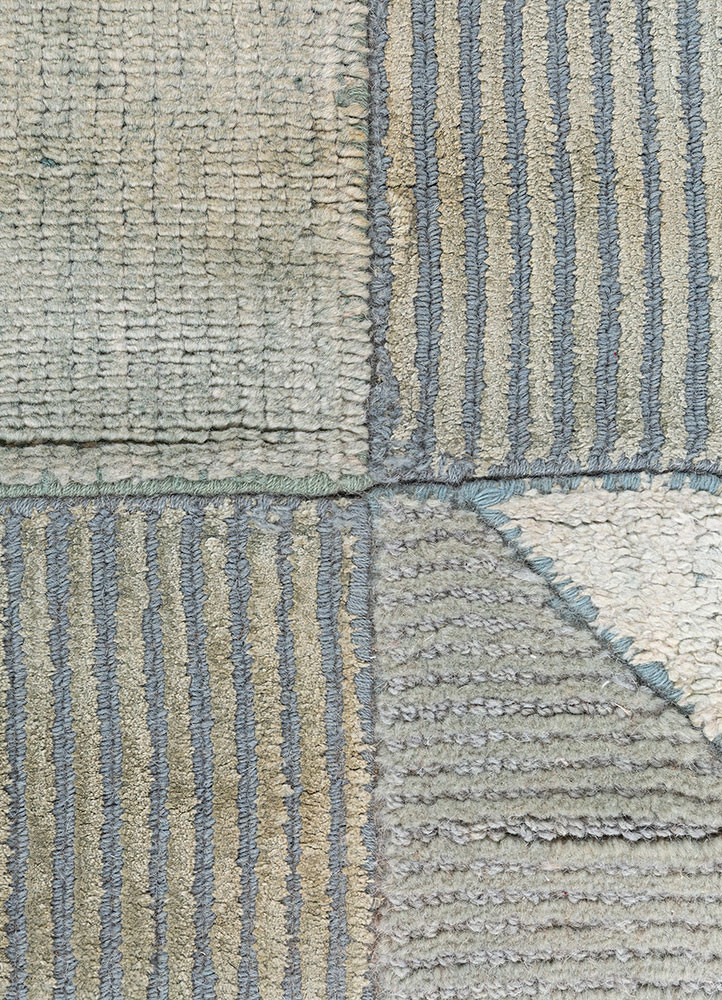 aprezo ivory wool and bamboo silk hand loom Rug - CloseUp
