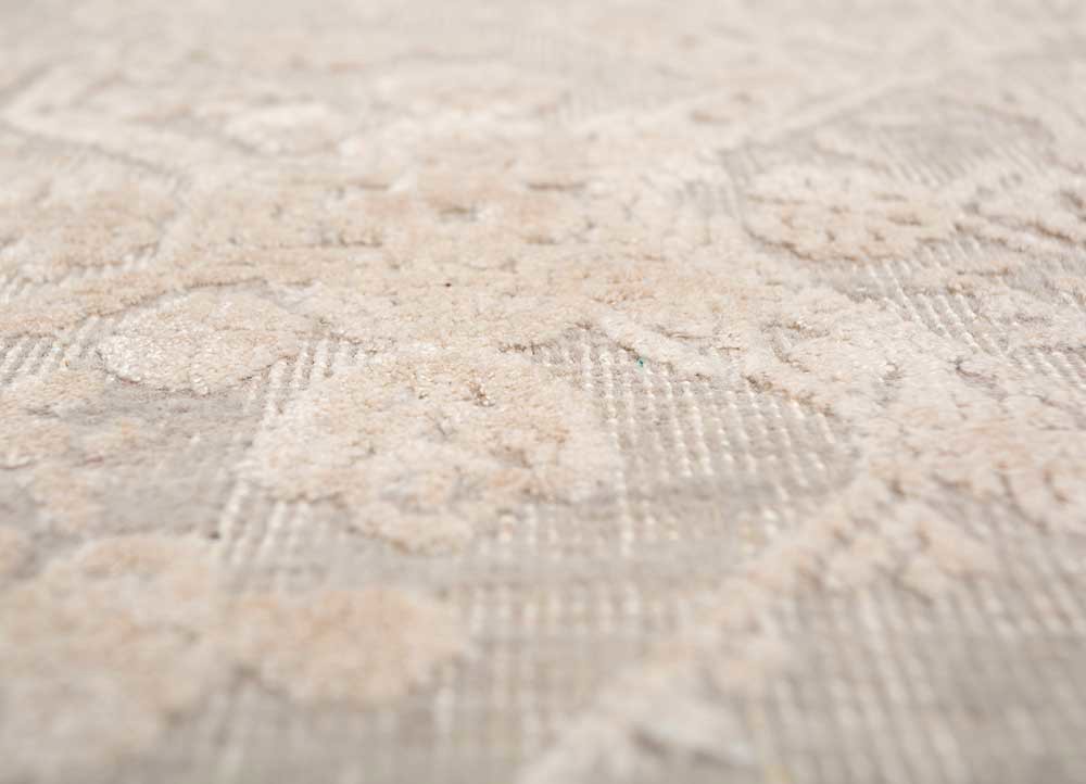 konstrukt blue wool and bamboo silk hand loom Rug - CloseUp