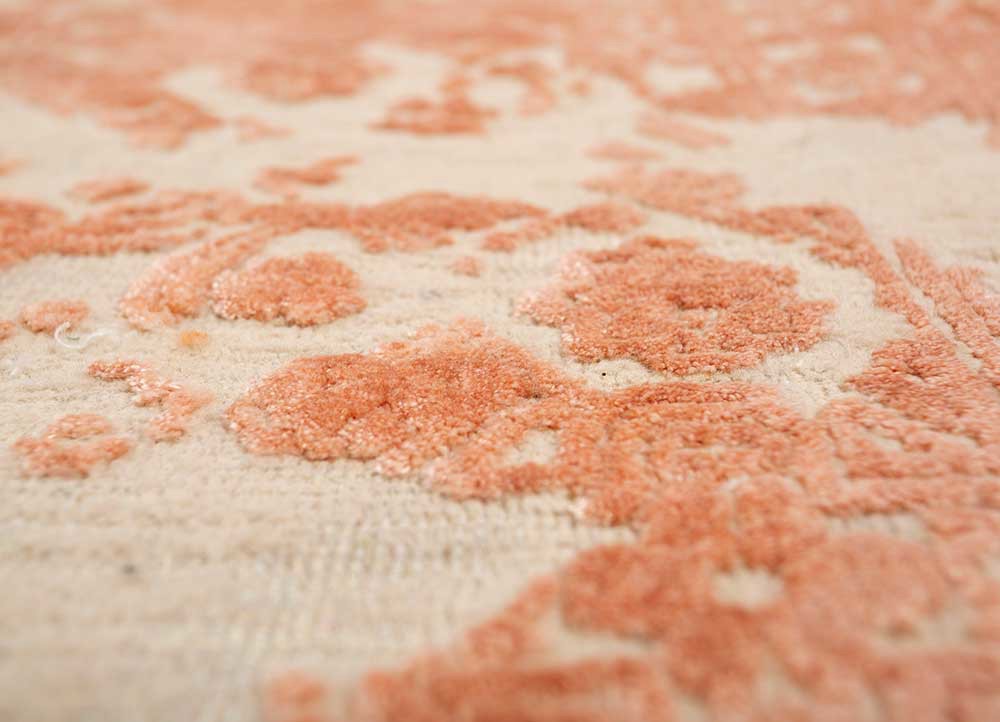 konstrukt ivory wool and bamboo silk hand loom Rug - CloseUp