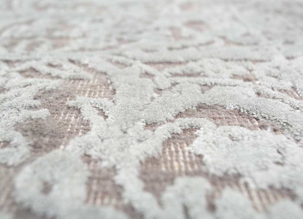 konstrukt blue wool and bamboo silk hand loom Rug - CloseUp